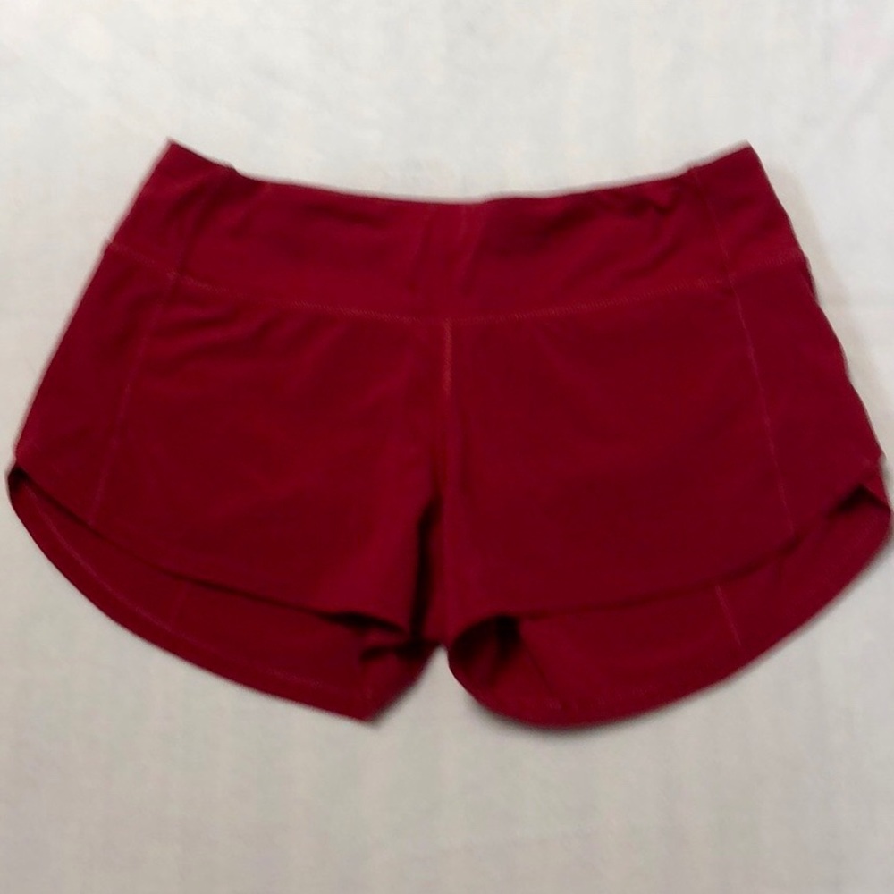 Lululemon Speed Up Shorts Red 2.5” Inseam Size 4